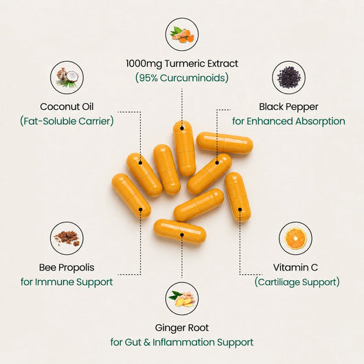Turmeric Curcumin Capsules (1,000mg) For Joint Pain Support